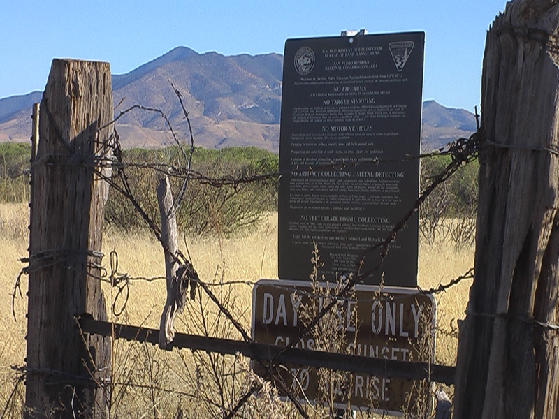 entrance to san pedro riparian area, blm land